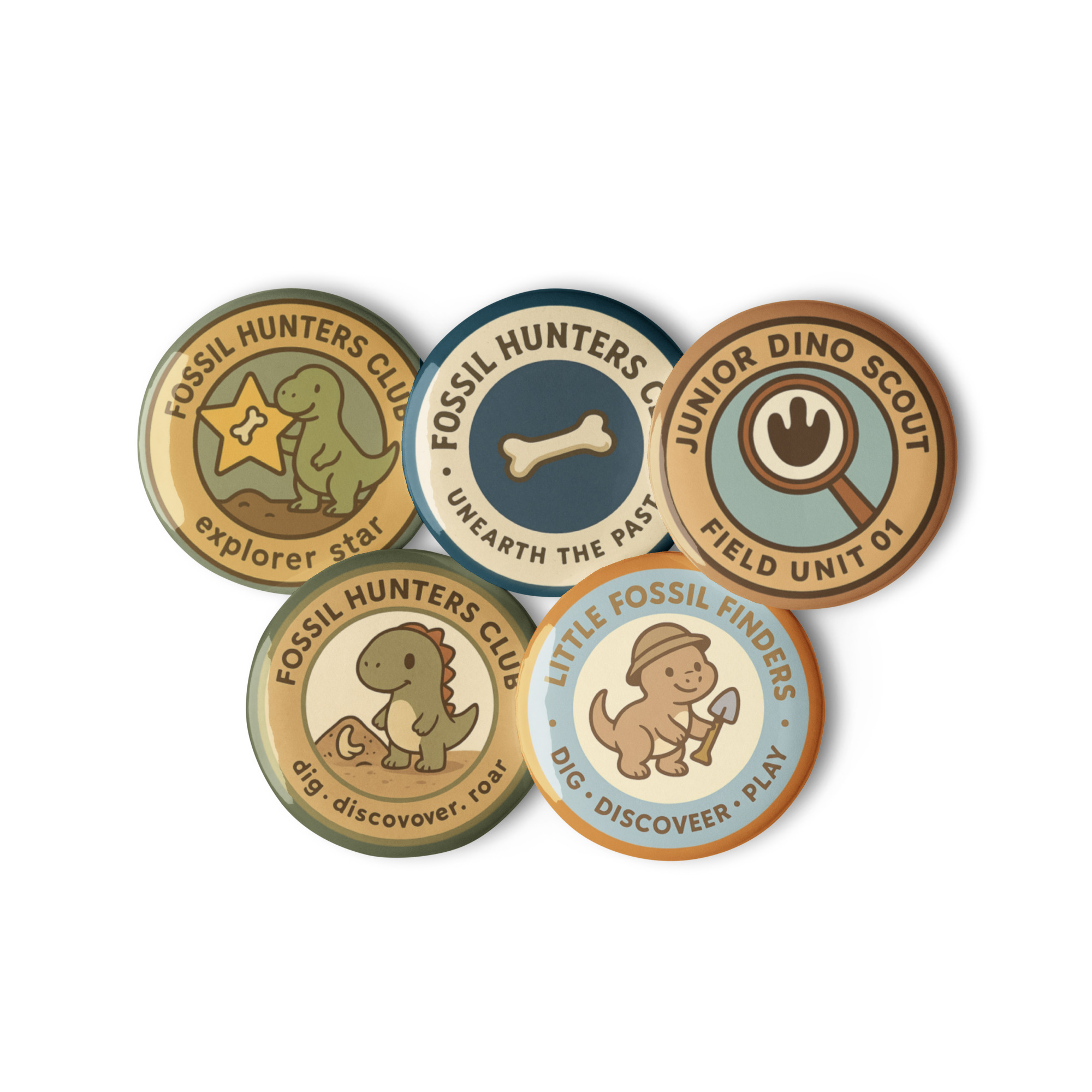 Fossil Hunters Club badge Set 1