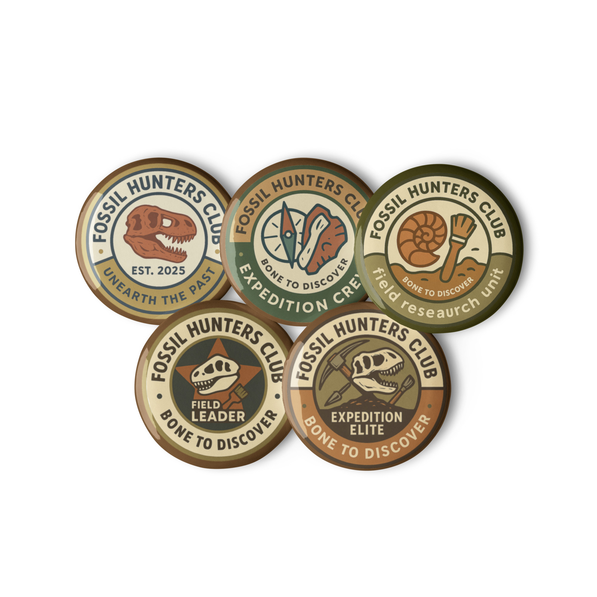 Fossil Hunters Club Badge Set 2