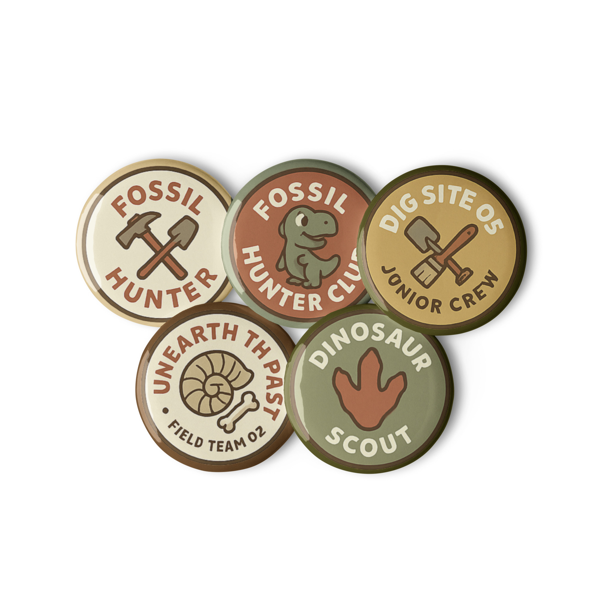 Fossil Hunters Club Badge Set 5