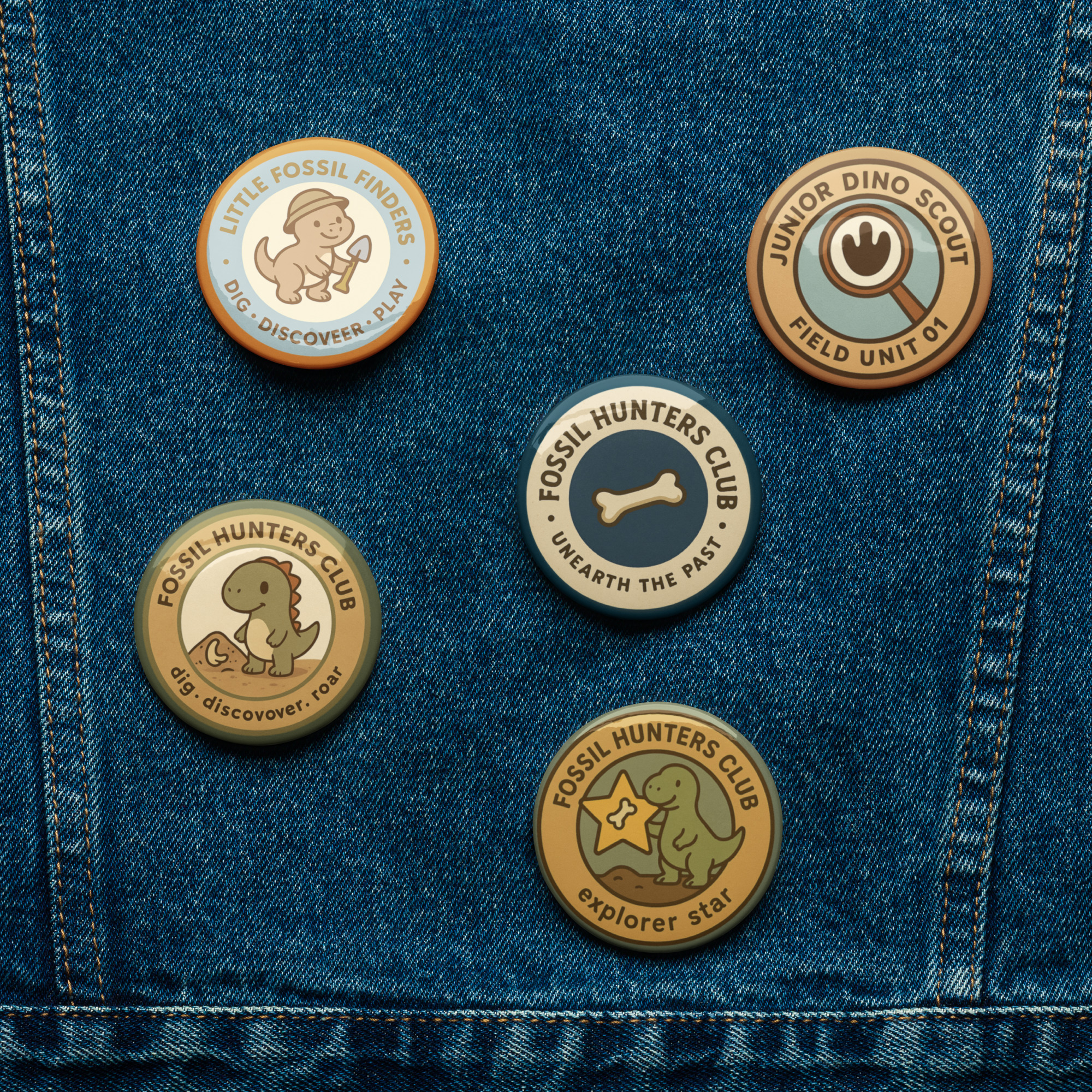 Fossil Hunters Club badge Set 1 - Image 7